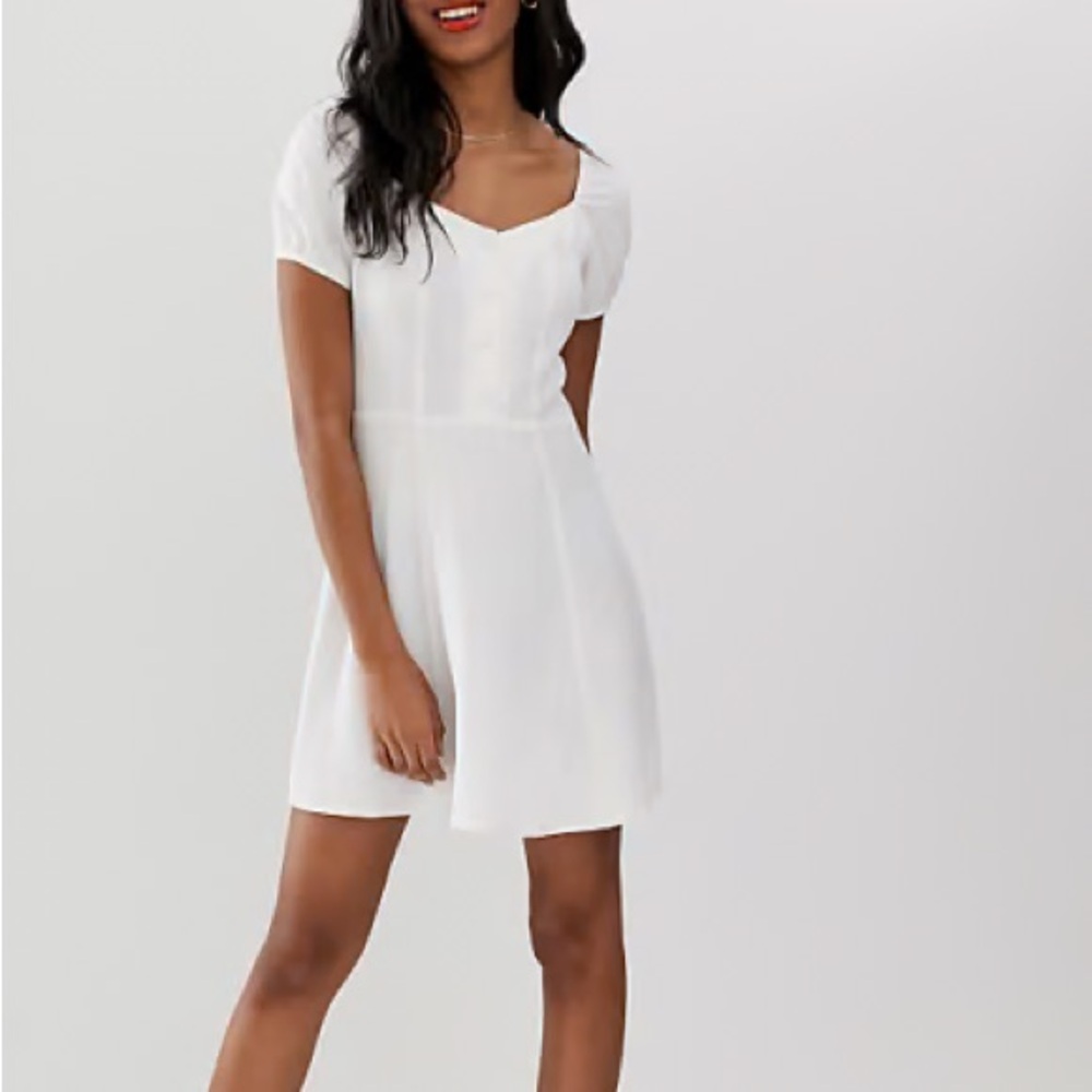 New Look White Puff Sleeve Sundress